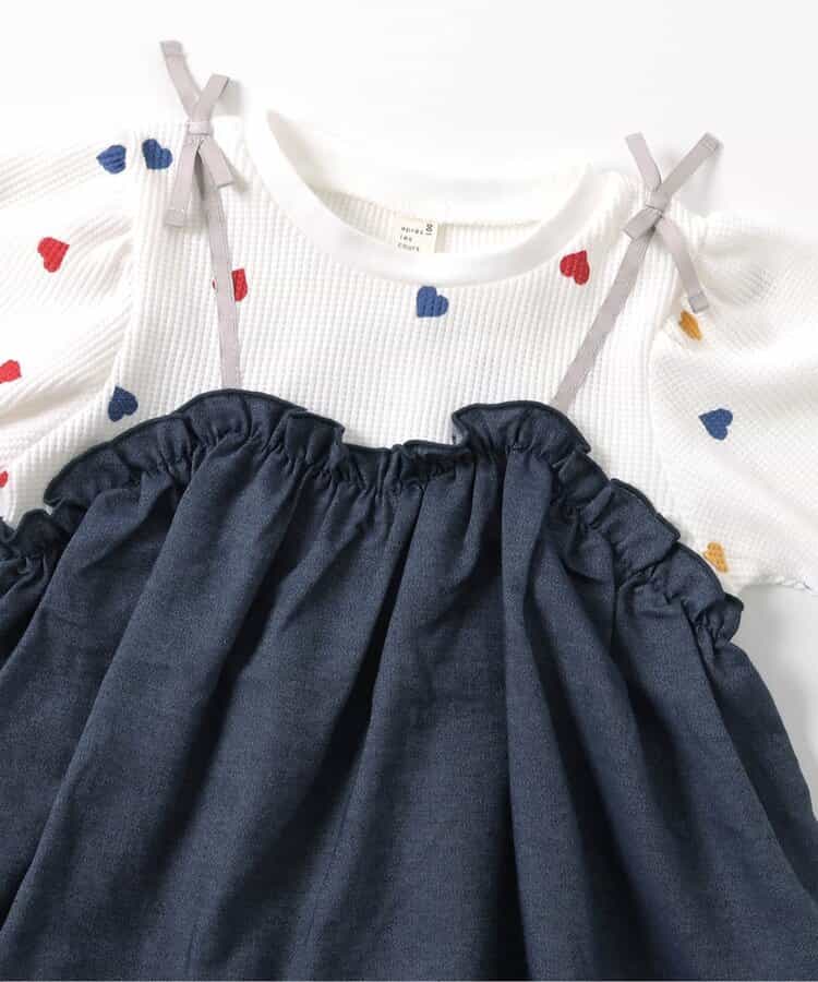日本童裝 apres les cours 假兩件上衣 80-140cm 女童款 秋季 TOPS