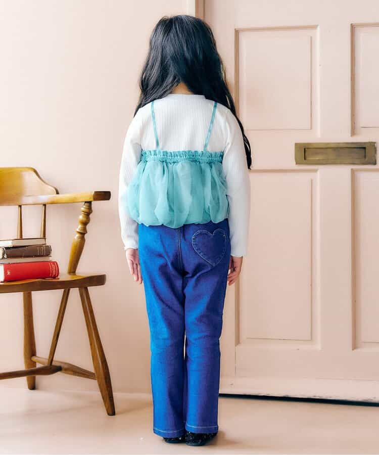 日本童裝 apres les cours 假兩件薄紗上衣 80-140cm 女童款 秋季 TOPS