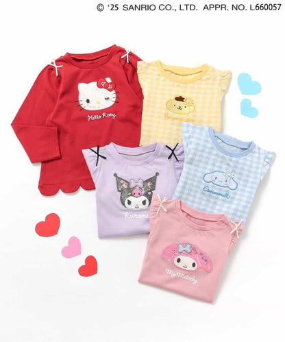 日本童裝 apres les cours x Sanrio 波浪邊長袖上衣 80-140cm 女童款 秋季 TOPS 聖誕紅/新年紅