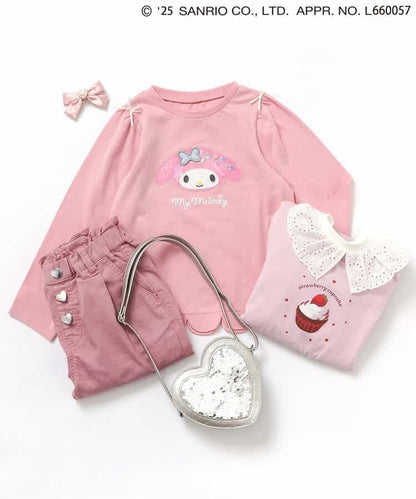 日本童裝 apres les cours x Sanrio 波浪邊長袖上衣 80-140cm 女童款 秋季 TOPS 聖誕紅/新年紅