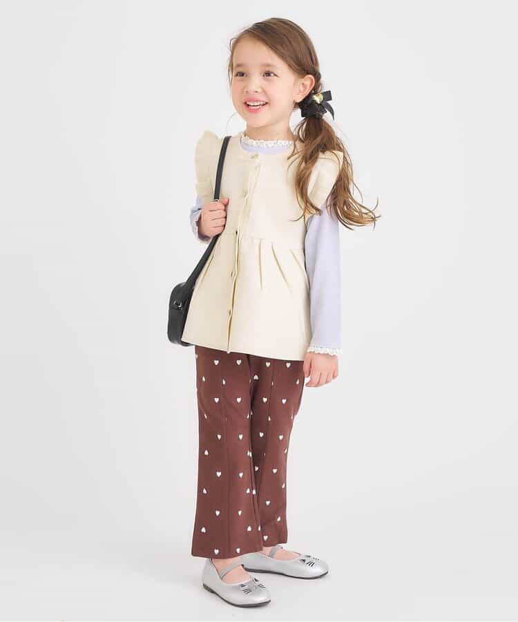 日本童裝 apres les cours 心型荷葉邊上衣 80-140cm 女童款 秋季 TOPS 聖誕紅/新年紅