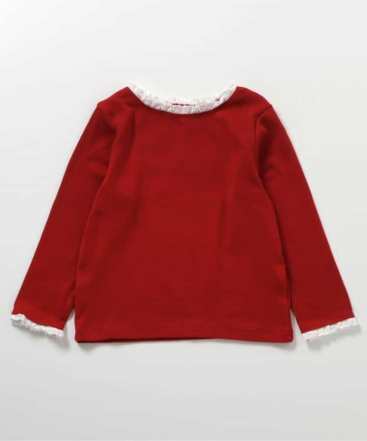 日本童裝 apres les cours 心型荷葉邊上衣 80-140cm 女童款 秋季 TOPS 聖誕紅/新年紅