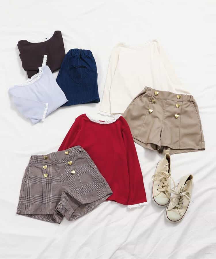 日本童裝 apres les cours 心型荷葉邊上衣 80-140cm 女童款 秋季 TOPS 聖誕紅/新年紅