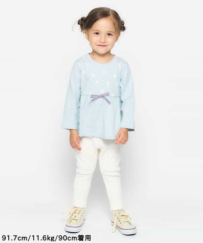 日本童裝 apres les cours 荷葉邊喇叭長袖上衣 80-140cm 女童款 秋季 TOPS 聖誕紅/新年紅