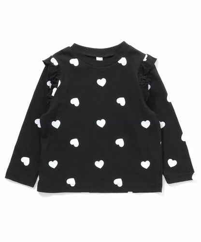 日本童裝 apres les cours 肩部荷葉邊長袖上衣 80-140cm 女童款 秋季 TOPS 聖誕紅/新年紅