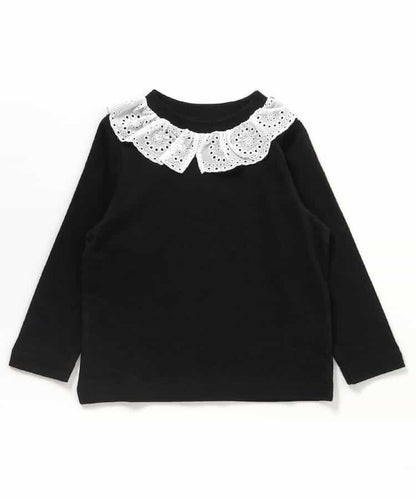 日本童裝 apres les cours 蕾絲領長袖上衣 80-140cm 女童款 秋季 TOPS