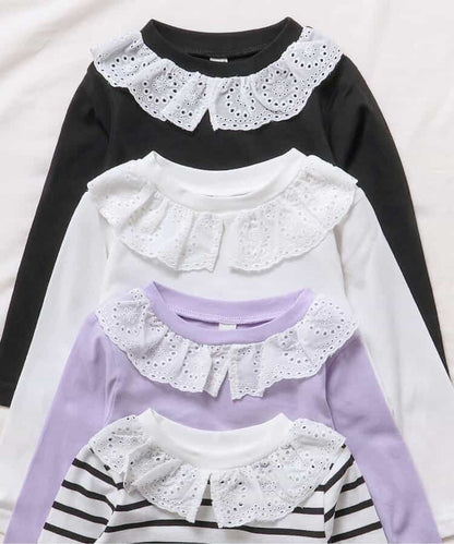 日本童裝 apres les cours 蕾絲領長袖上衣 80-140cm 女童款 秋季 TOPS