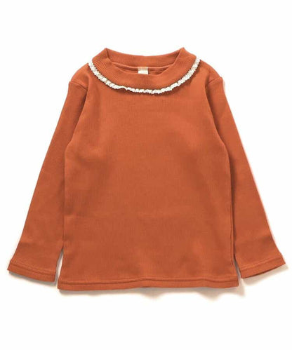 日本童裝 apres les cours 荷葉邊領羅紋上衣 80-140cm 女童款 秋季 TOPS