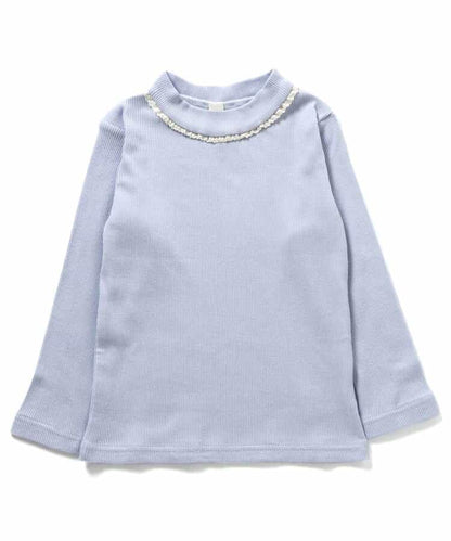 日本童裝 apres les cours 荷葉邊領羅紋上衣 80-140cm 女童款 秋季 TOPS