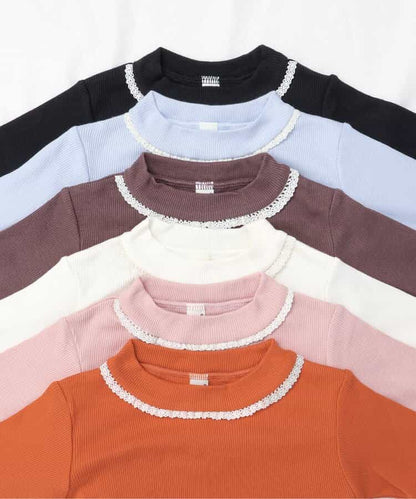 日本童裝 apres les cours 荷葉邊領羅紋上衣 80-140cm 女童款 秋季 TOPS