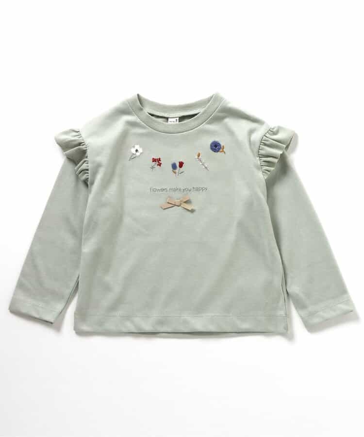 日本童裝 apres les cours 肩部荷葉邊長袖上衣 80-140cm 女童款 秋季 TOPS