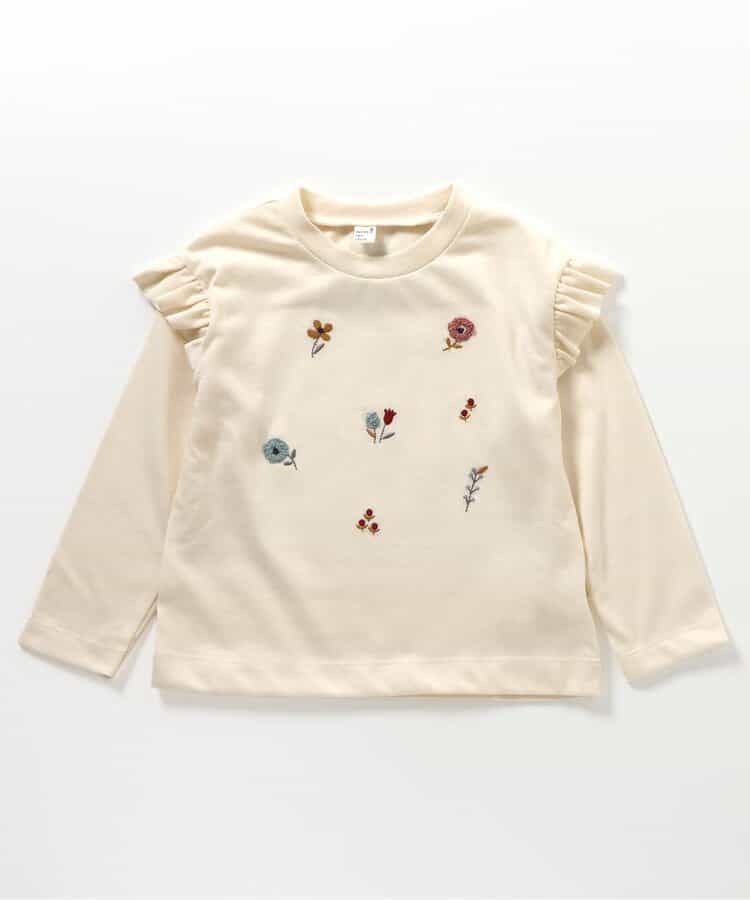 日本童裝 apres les cours 肩部荷葉邊長袖上衣 80-140cm 女童款 秋季 TOPS