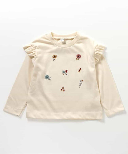 日本童裝 apres les cours 肩部荷葉邊長袖上衣 80-140cm 女童款 秋季 TOPS
