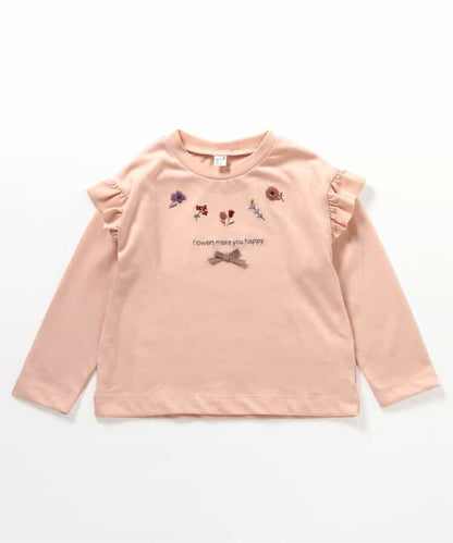 日本童裝 apres les cours 肩部荷葉邊長袖上衣 80-140cm 女童款 秋季 TOPS