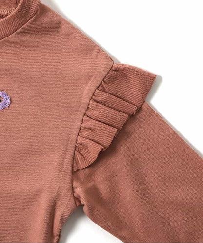 日本童裝 apres les cours 肩部荷葉邊長袖上衣 80-140cm 女童款 秋季 TOPS