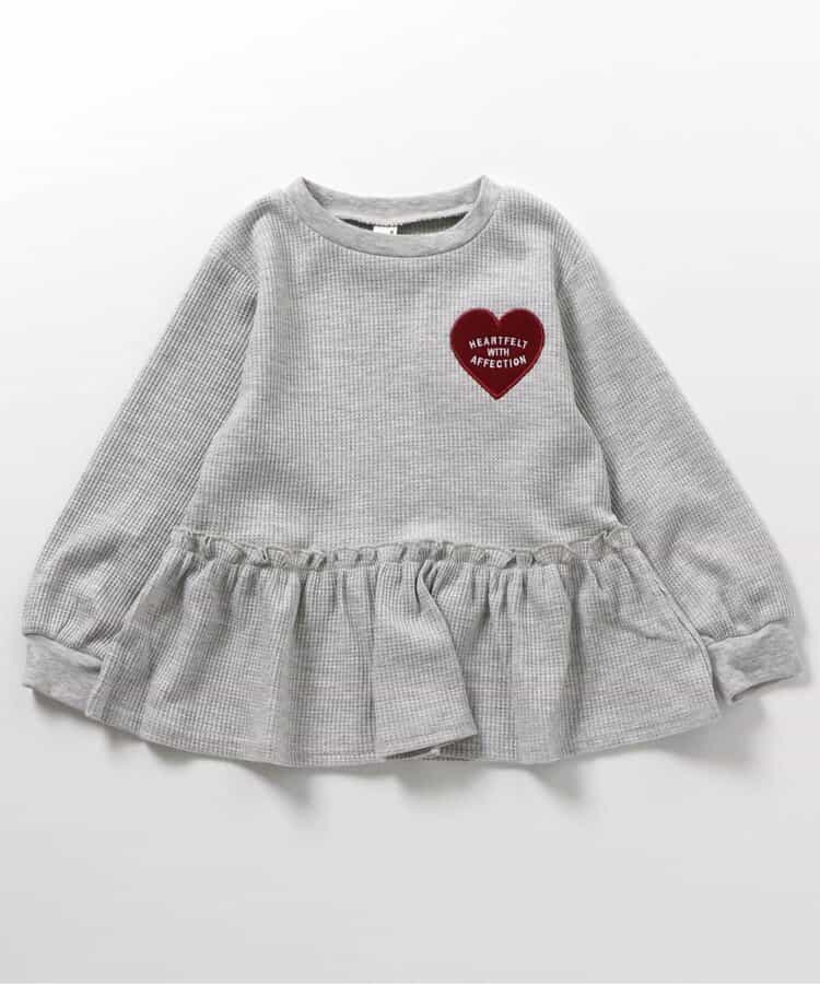 日本童裝 apres les cours 華夫格荷葉邊上衣 80-140cm 女童款 秋季 TOPS