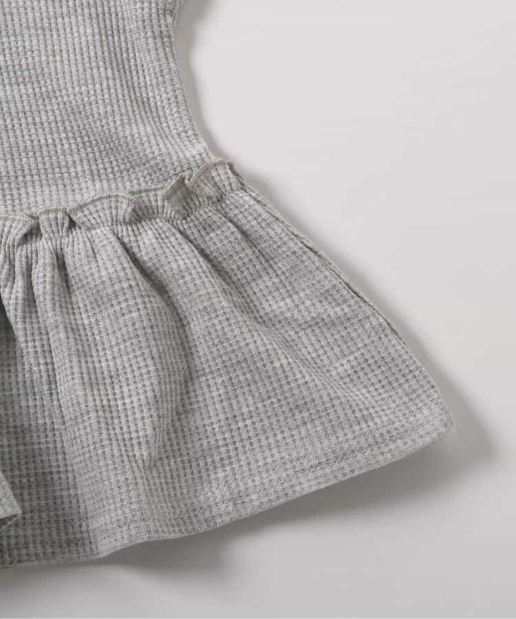 日本童裝 apres les cours 華夫格荷葉邊上衣 80-140cm 女童款 秋季 TOPS