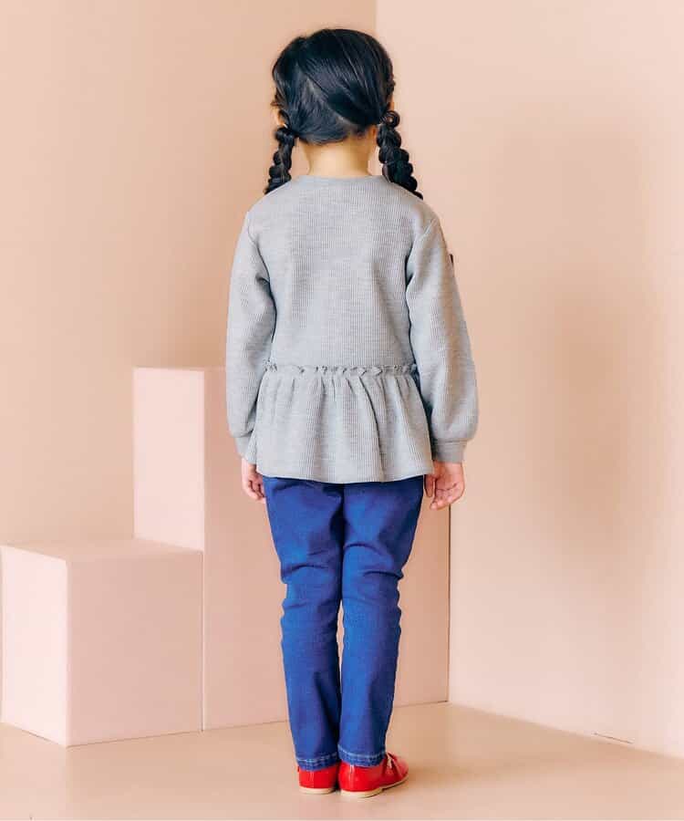 日本童裝 apres les cours 華夫格荷葉邊上衣 80-140cm 女童款 秋季 TOPS