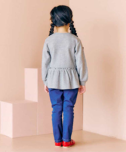 日本童裝 apres les cours 華夫格荷葉邊上衣 80-140cm 女童款 秋季 TOPS