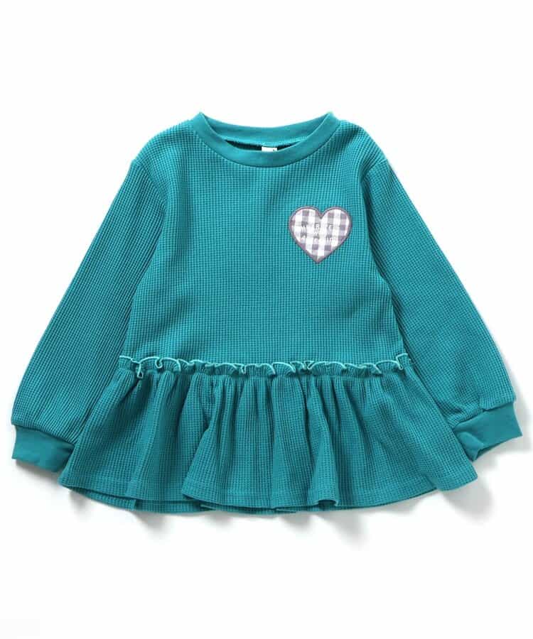 日本童裝 apres les cours 華夫格荷葉邊上衣 80-140cm 女童款 秋季 TOPS