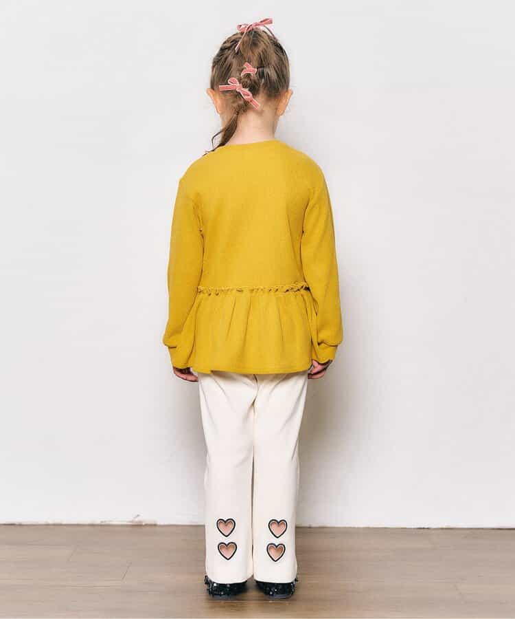 日本童裝 apres les cours 華夫格荷葉邊上衣 80-140cm 女童款 秋季 TOPS