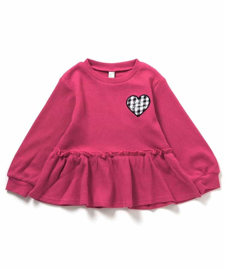 日本童裝 apres les cours 華夫格荷葉邊上衣 80-140cm 女童款 秋季 TOPS