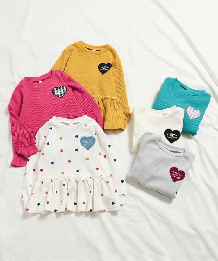 日本童裝 apres les cours 華夫格荷葉邊上衣 80-140cm 女童款 秋季 TOPS