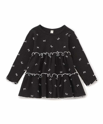 日本童裝 apres les cours 華夫格上衣 80-140cm 女童款 秋季 TOPS 聖誕紅/新年紅
