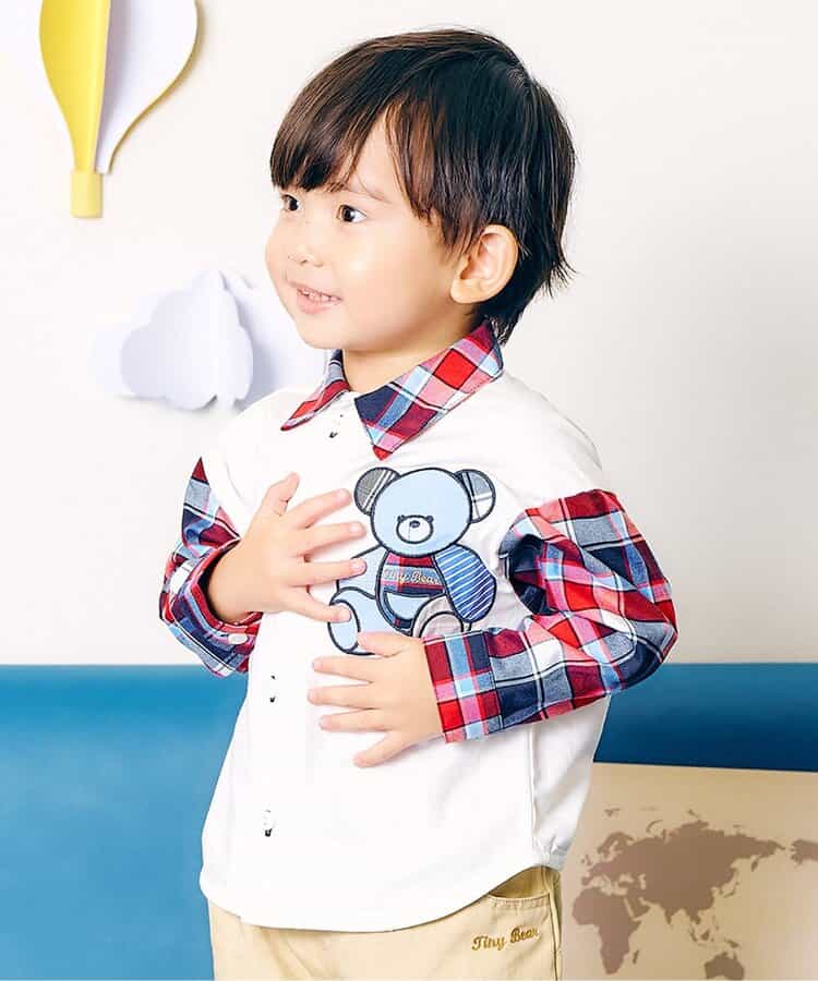 日本童裝 apres les cours x tiny bear 襯衫 80-120cm 男童款 初生嬰兒 秋季 TOPS