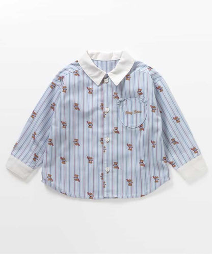 日本童裝 apres les cours x tiny bear 襯衫 80-120cm 男童款 初生嬰兒 秋季 TOPS