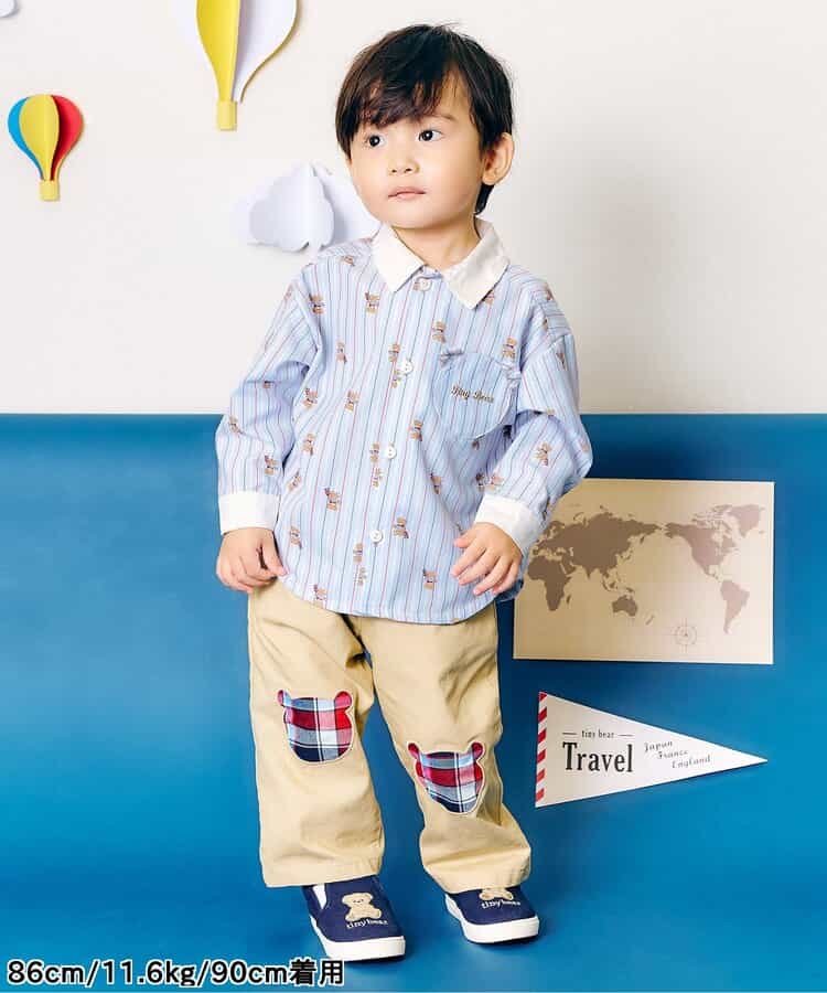 日本童裝 apres les cours x tiny bear 襯衫 80-120cm 男童款 初生嬰兒 秋季 TOPS