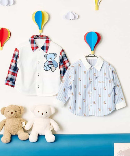 日本童裝 apres les cours x tiny bear 襯衫 80-120cm 男童款 初生嬰兒 秋季 TOPS