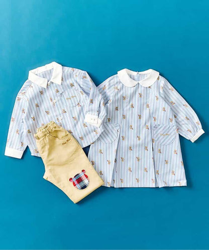 日本童裝 apres les cours x tiny bear 襯衫 80-120cm 男童款 初生嬰兒 秋季 TOPS
