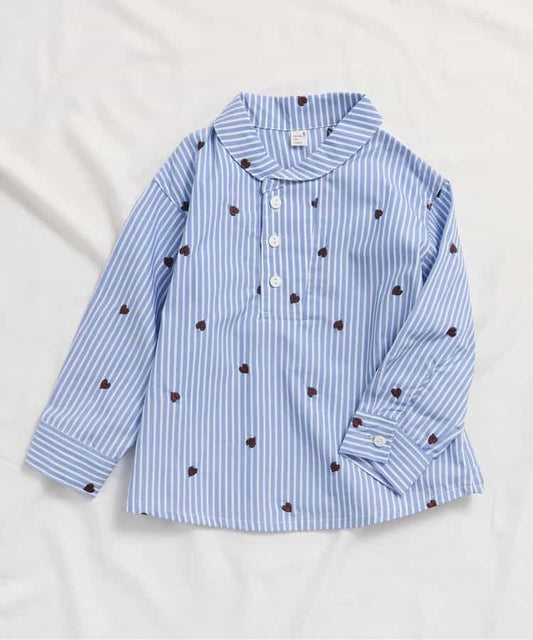 日本童裝 apres les cours 刺繡襯衫 80-130cm 女童款 秋季 TOPS