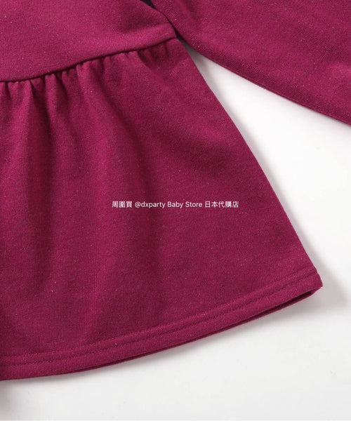 日本童裝 alc#652 刺繡圖案上衣 80-140cm 女童款 秋季 TOPS 聖誕紅/新年紅