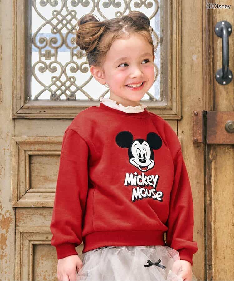 日本童裝 apres les cours x Disney 衛衣 80-130cm 男童款/女童款 秋季 TOPS 聖誕紅/新年紅