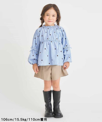 日本童裝 apres les cours 蝴蝶結刺繡上衣 80-140cm 女童款 秋季 TOPS