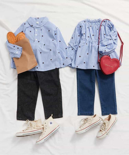 日本童裝 apres les cours 蝴蝶結刺繡上衣 80-140cm 女童款 秋季 TOPS