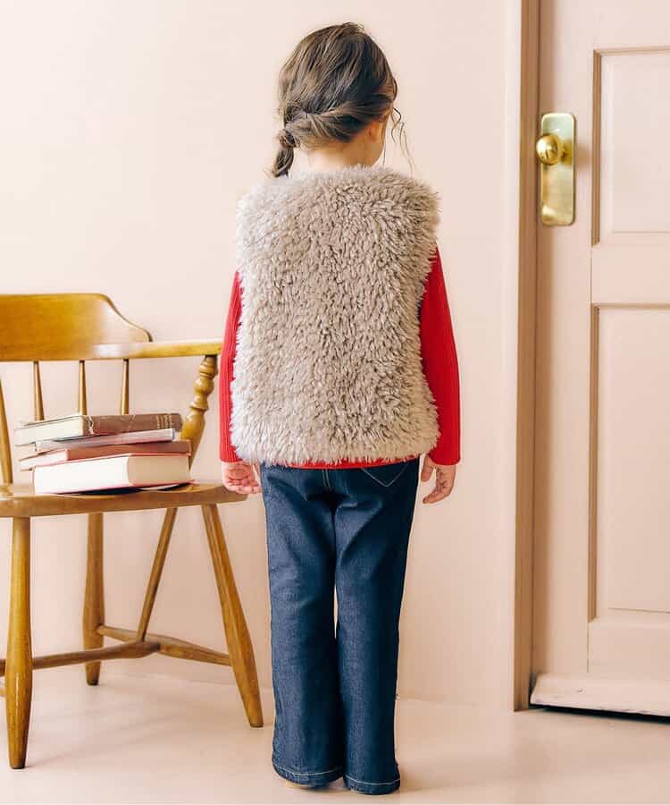 日本童裝 apres les cours 毛毛背心外套 90-140cm 女童款 秋季 OUTERWEAR