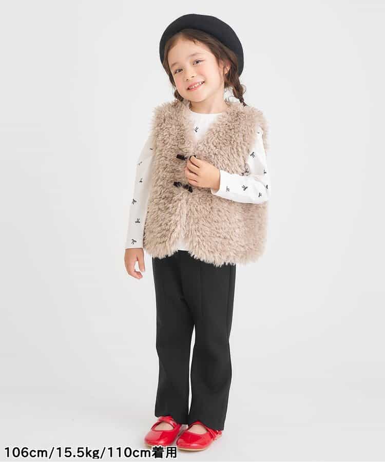 日本童裝 apres les cours 毛毛背心外套 90-140cm 女童款 秋季 OUTERWEAR