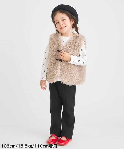 日本童裝 apres les cours 毛毛背心外套 90-140cm 女童款 秋季 OUTERWEAR