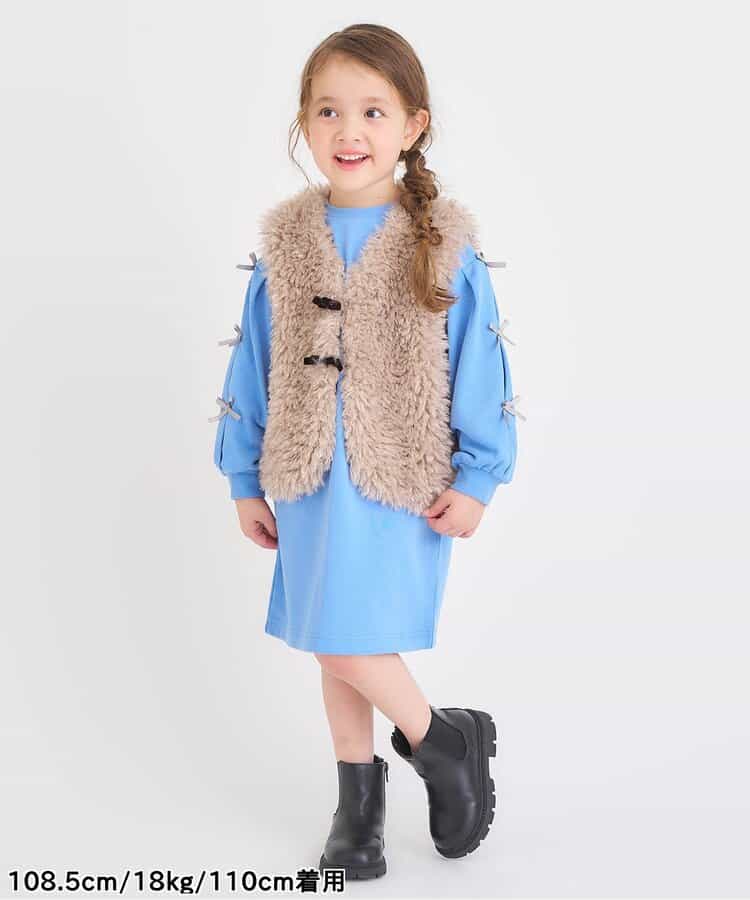 日本童裝 apres les cours 毛毛背心外套 90-140cm 女童款 秋季 OUTERWEAR