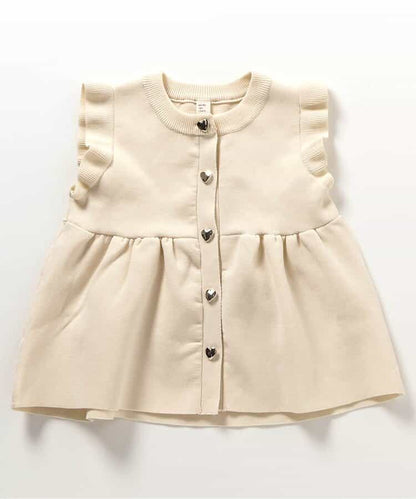 日本童裝 apres les cours 荷葉邊針織背心 90-140cm 女童款 秋季 TOPS
