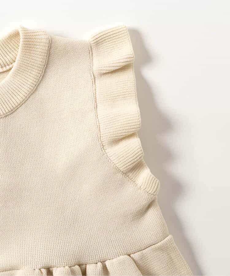 日本童裝 apres les cours 荷葉邊針織背心 90-140cm 女童款 秋季 TOPS