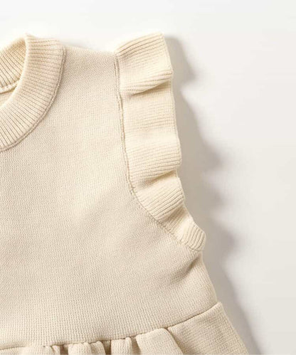 日本童裝 apres les cours 荷葉邊針織背心 90-140cm 女童款 秋季 TOPS