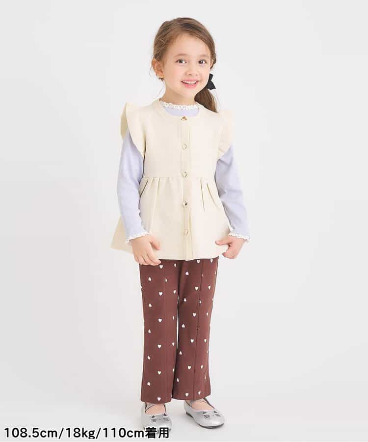 日本童裝 apres les cours 荷葉邊針織背心 90-140cm 女童款 秋季 TOPS