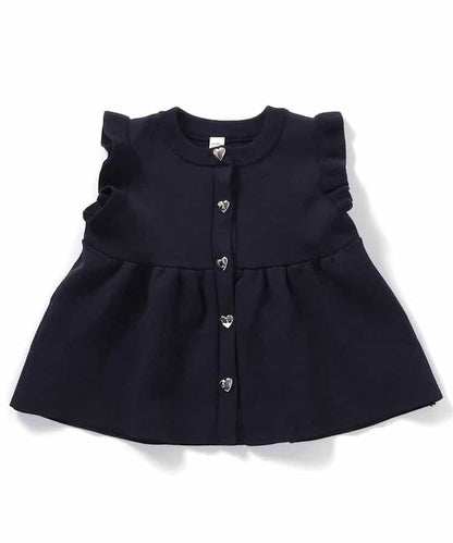 日本童裝 apres les cours 荷葉邊針織背心 90-140cm 女童款 秋季 TOPS