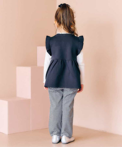 日本童裝 apres les cours 荷葉邊針織背心 90-140cm 女童款 秋季 TOPS