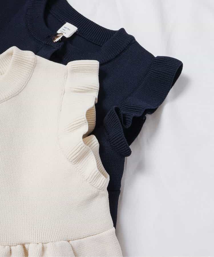 日本童裝 apres les cours 荷葉邊針織背心 90-140cm 女童款 秋季 TOPS