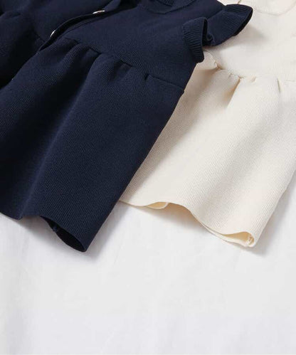日本童裝 apres les cours 荷葉邊針織背心 90-140cm 女童款 秋季 TOPS
